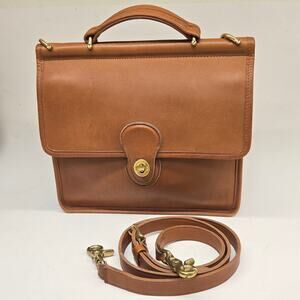Vintage Coach Willis 9927 British Tan Leather Satchel Crossbody, Pre-1994